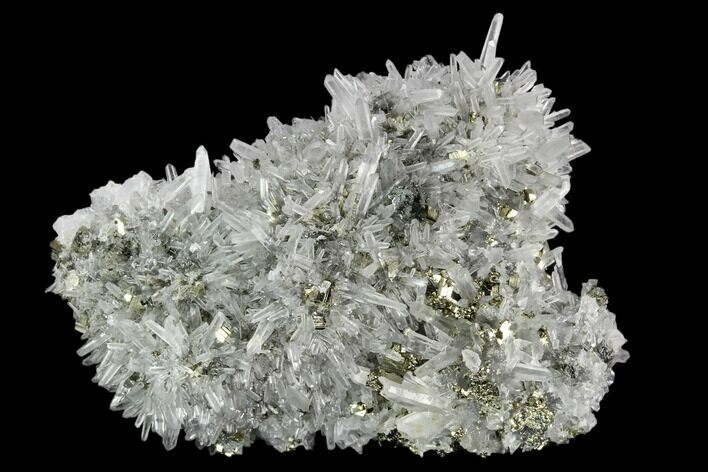 Quartz Crystal Cluster With Pyrite - Peru #124443